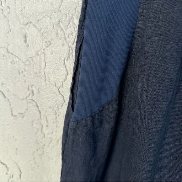 MADE IN ITALY Linen Lagenlook Sleeveless Dress Size Small Pockets Relaxed Loose - Picture 7 of 8